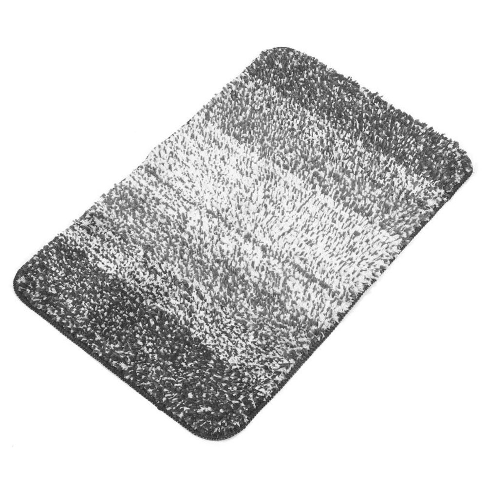 Polyester Bathroom Mat Rugs Machine Washable Gradient Gray 80x50cm
